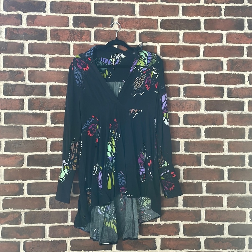 Free People Black Patterned Tunic